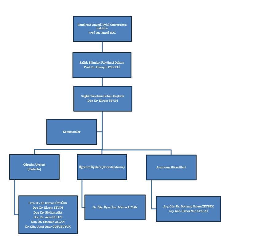 Sağlık Yönetimi Bölümü Yönetim Şeması