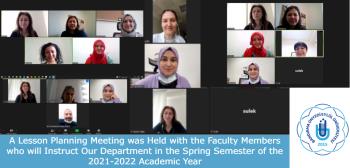 About the Lesson Planning Meeting Held with the Faculty Members who will Instruct Our Department in the Spring Semester of the 2021-2022 Academic Year