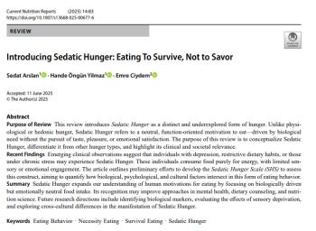 Hemşirelik Bölümümüzden Uluslararası Düzeyde Bilimsel Katkı: “Sedatic Hunger” Kavramı Literatüre Girdi