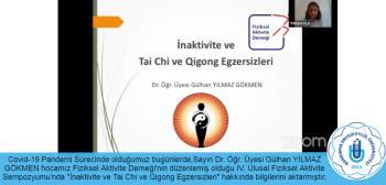 Sayın Dr. Öğr. Üyesi Gülhan YILMAZ GÖKMEN hocamız  "İnaktivite ve Tai Chi ve Qigong Egzersizleri" hakkında bilgilerini bizlere aktarmıştır. 